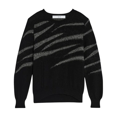 Iro Noa Zebra Wool Sweater In Black Dark Grey