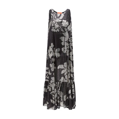 La Doublej Soiree Floral-print Sequin Maxi Dress In Winter Jasmine