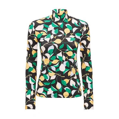 La Doublej Turtleneck In Patterned Green