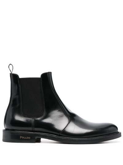 Pollini Leather Ankle-length Boots In 黑色