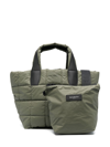 Veecollective Logo-print Quilted Tote Bag In Green