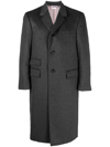 Thom Browne Grosgrain-tab Cashmere Coat In 灰色
