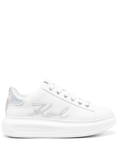 Karl Lagerfeld Kapri Signia Lace-up Sneakers In White
