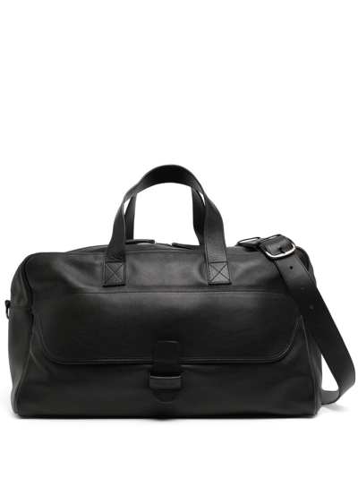 Leathersmith Of London Weekender Leather Holdall In Black