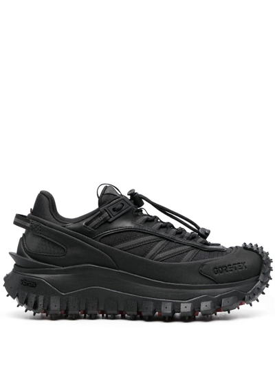 Moncler Trailgrip Gtx Leather Sneaker In Black