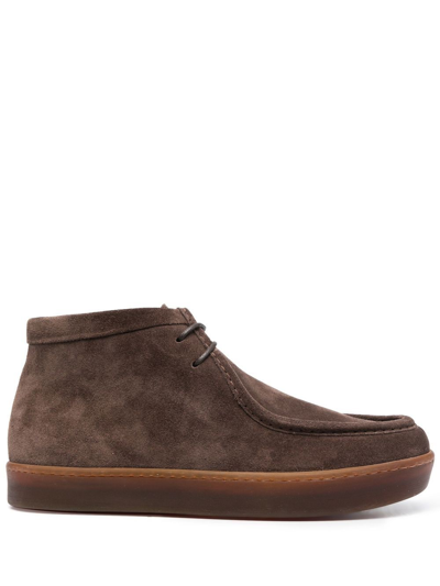 Henderson Baracco Miguel Suede Ankle Boots In Brown