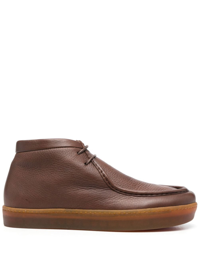 Henderson Baracco Miguel Leather Ankle Boots In Brown