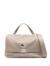 Zanellato Stud-detail Leather Tote Bag In 灰色