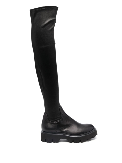 Roberto Festa Knee-high Leather Boots In Black