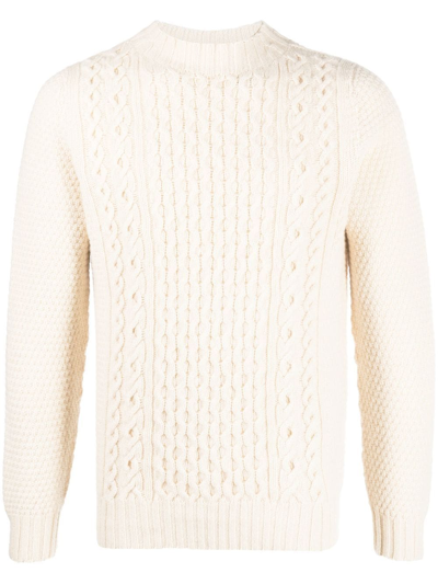 Drumohr Cable-knit Fitted Jumper In 中性色
