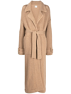 KHAITE BELTED KNITTED CASHMERE COAT