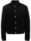 Rick Owens Drkshdw Button-down Corduroy Worker Jacket In 黑色