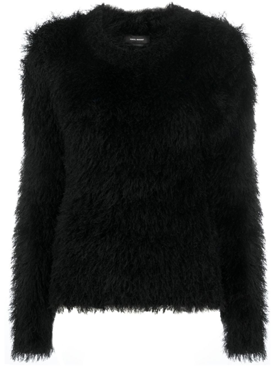 Isabel Marant Faux Fur Jumper In Black