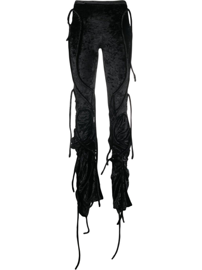 Ottolinger Velvet Multiline Trousers In Black