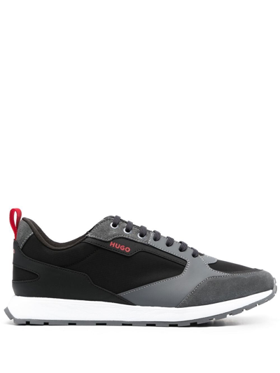 Hugo Boss Panelled Low-top Sneakers In Grey