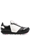 Emporio Armani Logo-embroidered Low-top Sneakers In Black