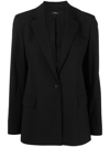 Theory Admiral Crepe One-button Staple Blazer In Black