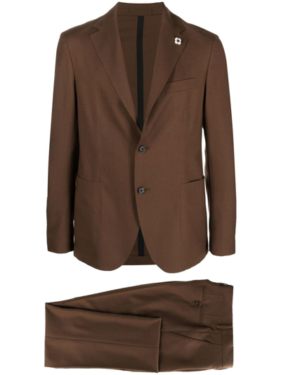 Lardini Two-piece Single-breasted Suit In 褐色