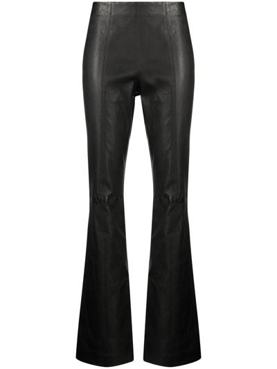 RAG & BONE MID-RISE FLARED LEATHER TROUSERS