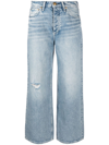 Rag & Bone Wide-leg Cropped Jeans In 蓝色