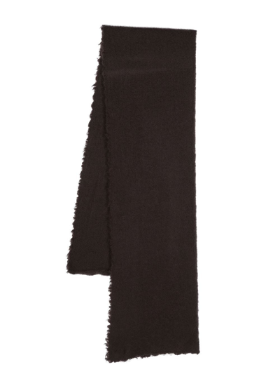 Faliero Sarti Frayed Virgin Wool-cashmere Scarf In Brown