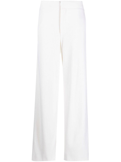 Nells Nelson Wide-leg Knitted Trousers In 白色