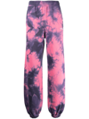 Off-white Diag-stripe Tie-dye Track Pants In 紫色