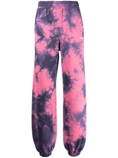 Off-white Diag-stripe Tie-dye Track Pants In Pink