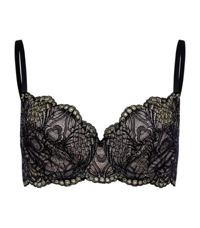 Hanro Lace Lilova Underwire Bra In Black Beauty