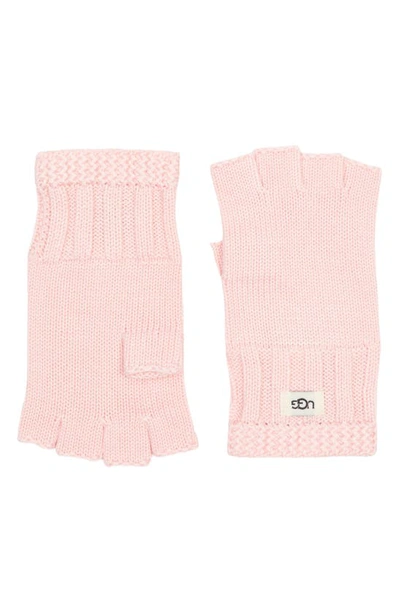 Ugg Knit Fingerless Gloves In Light Pink