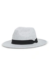 Melrose And Market Bow Trim Panama Hat In Grey Light Heather