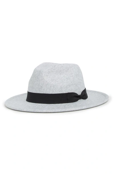 Melrose And Market Bow Trim Panama Hat In Grey Light Heather