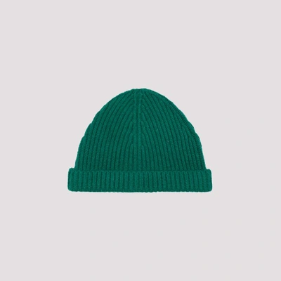 The Row Fisher Cashmere Rib Beanie Hat In Frg Forest Green