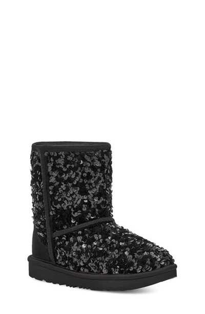 Ugg Kids' Chunky Sequin Classic Water Resistant Short Boot In Black