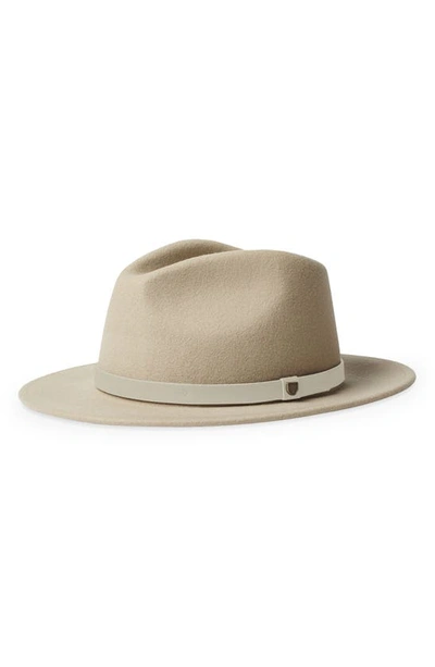 Brixton Messer Fedora Hat In Light Fawn