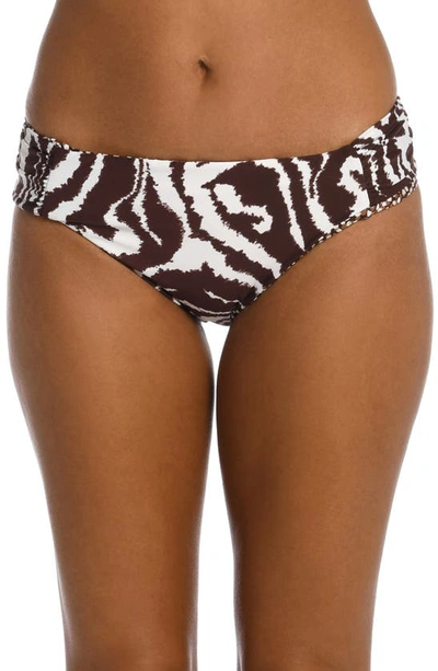 La Blanca Fierce Reversible Hipster Bikini Bottoms In Zebra Print / Java