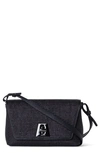 Akris Small Anouk Woven Raffia Crossbody Bag In Black