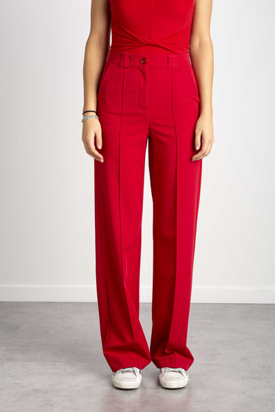Patrizia Pepe High-waisted Palazzo Pants In Red
