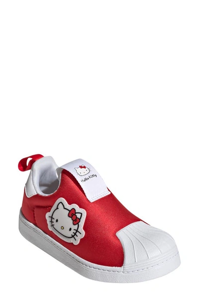 Adidas Originals Adidas Girls Red Kids Hello Kitty Superstar 360 Recycled-polyester Blend Low-top Trainers 2-5 Years