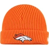 New Era Orange Denver Broncos Fisherman Skully Cuffed Knit Hat In Orange