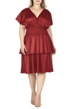 S AND P TIERED SATIN DRESS