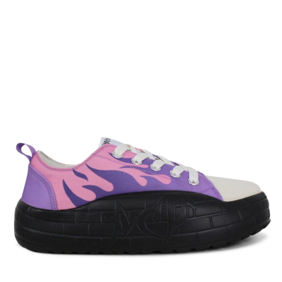 Acupuncture Nyu Vulc Flame Canvas Sneakers In Purple