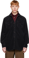 Acne Studios Corduroy Button-up Shirt In Black