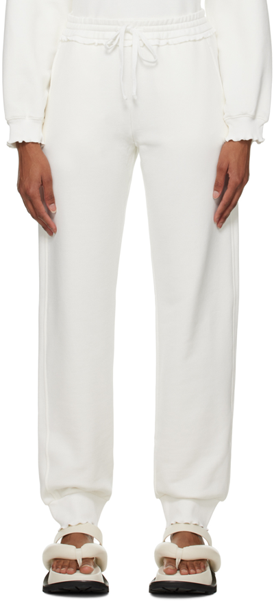 Filippa K White Frill Edge Lounge Pants In White Chal 8998