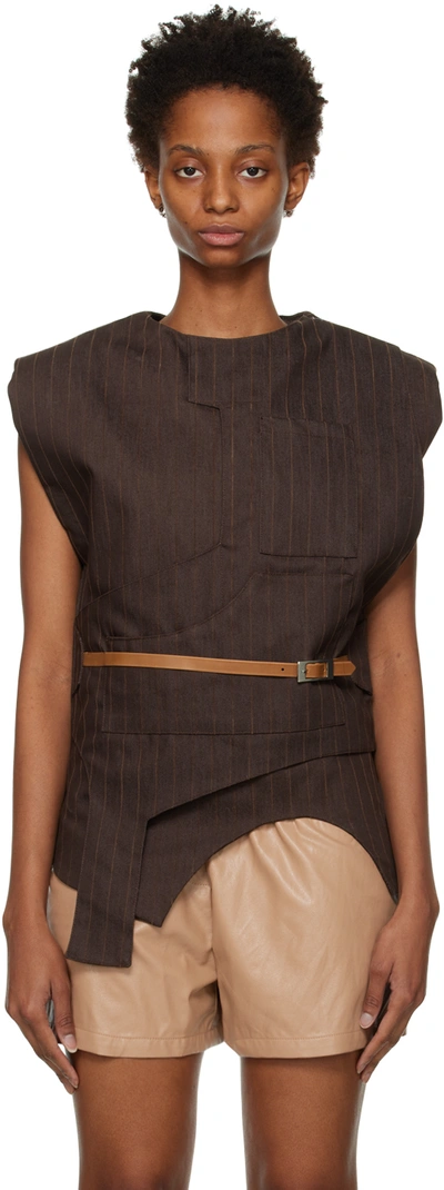 Luar Brown Paneled Tank Top