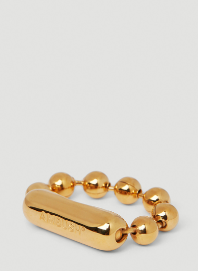 Ambush Ball-chain Silver Ring In Gold