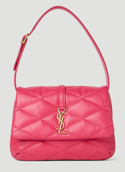 Saint Laurent Le 57 Ysl Quilted Leather Flap Bag In Pink