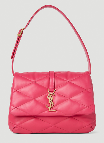 Saint Laurent Le 57 Ysl Quilted Leather Flap Bag In Lipstick Fushia