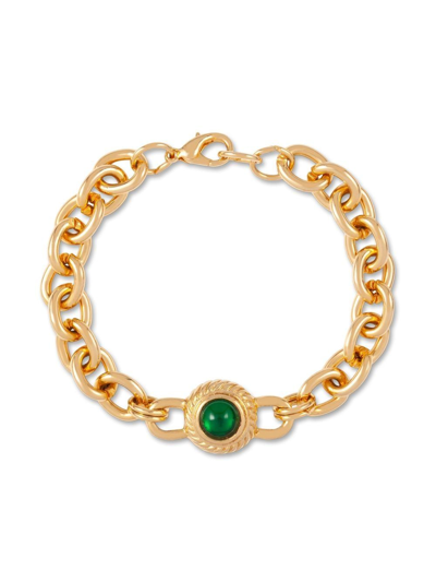 Pre-owned Susan Caplan Vintage 1980s Swivel-chain Bracelet In Gold