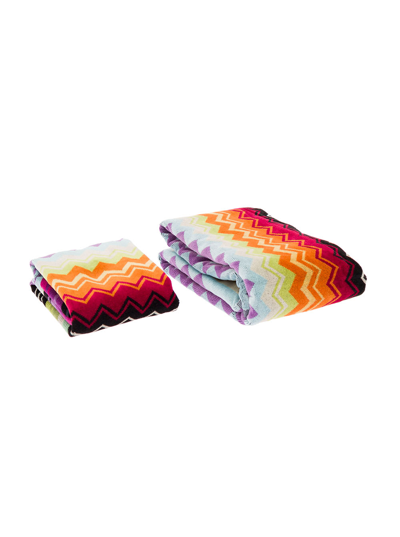 Missoni Giacomo Set Of Two Multicolor Zig Zag Cotton Towels  Home